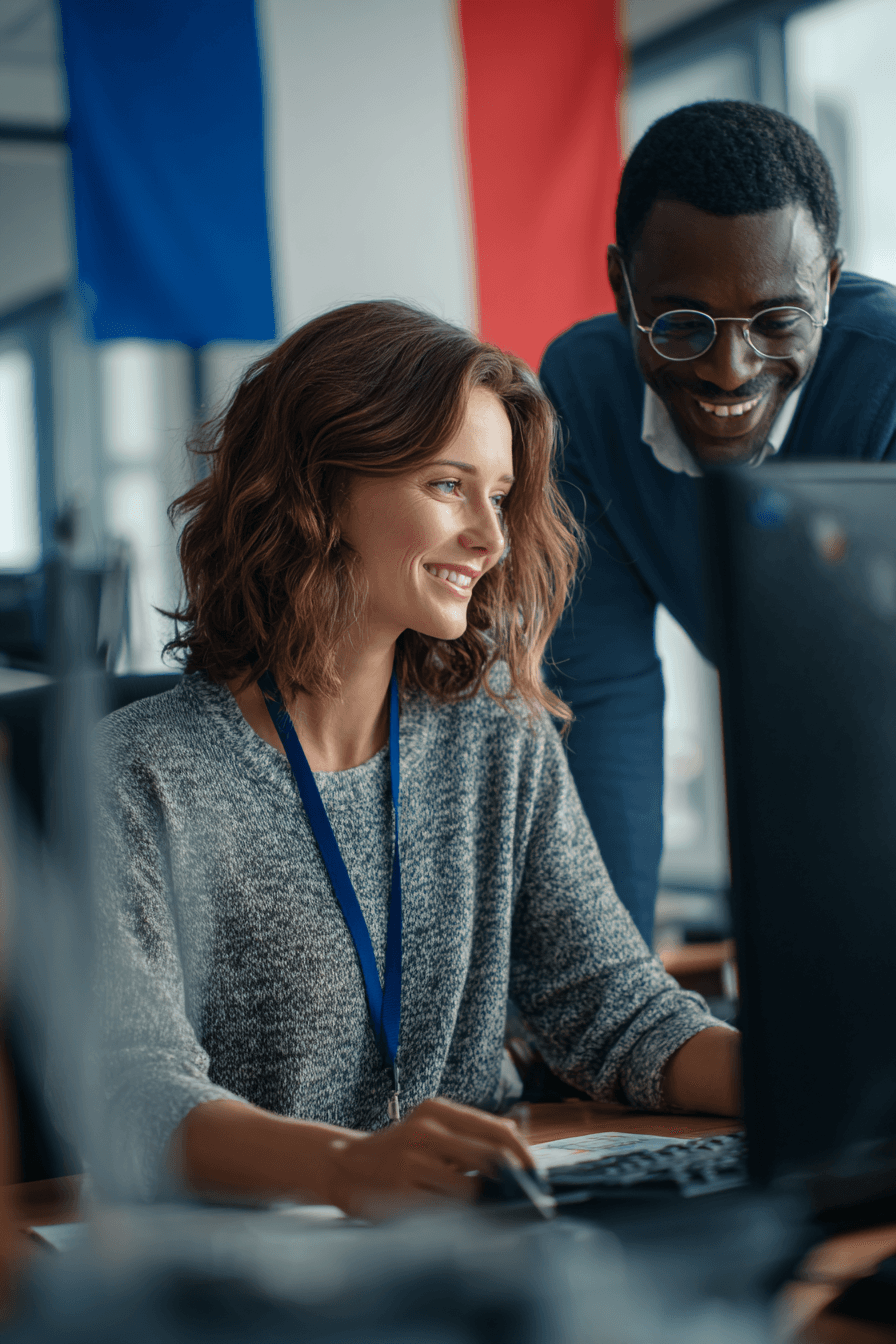 Personnes consultant un centre de test civique