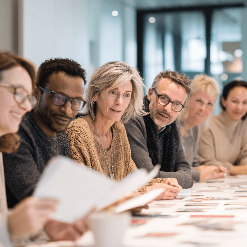 Personnes en discussion sur le test civique